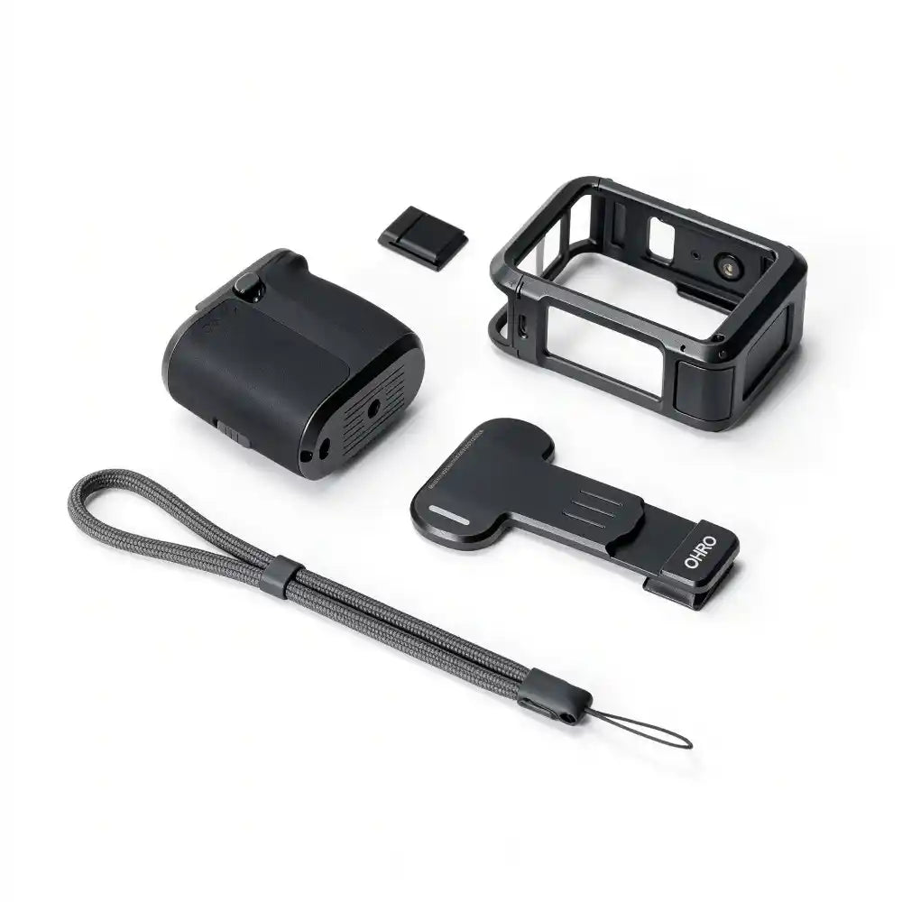 DJI Osmo Action 6 metal frame, hand grip and spare accessories
