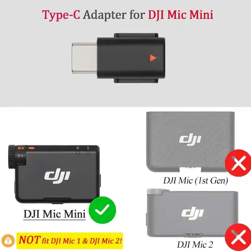 DJI Mic Mini Receiver Type-C Adapter Replacement
