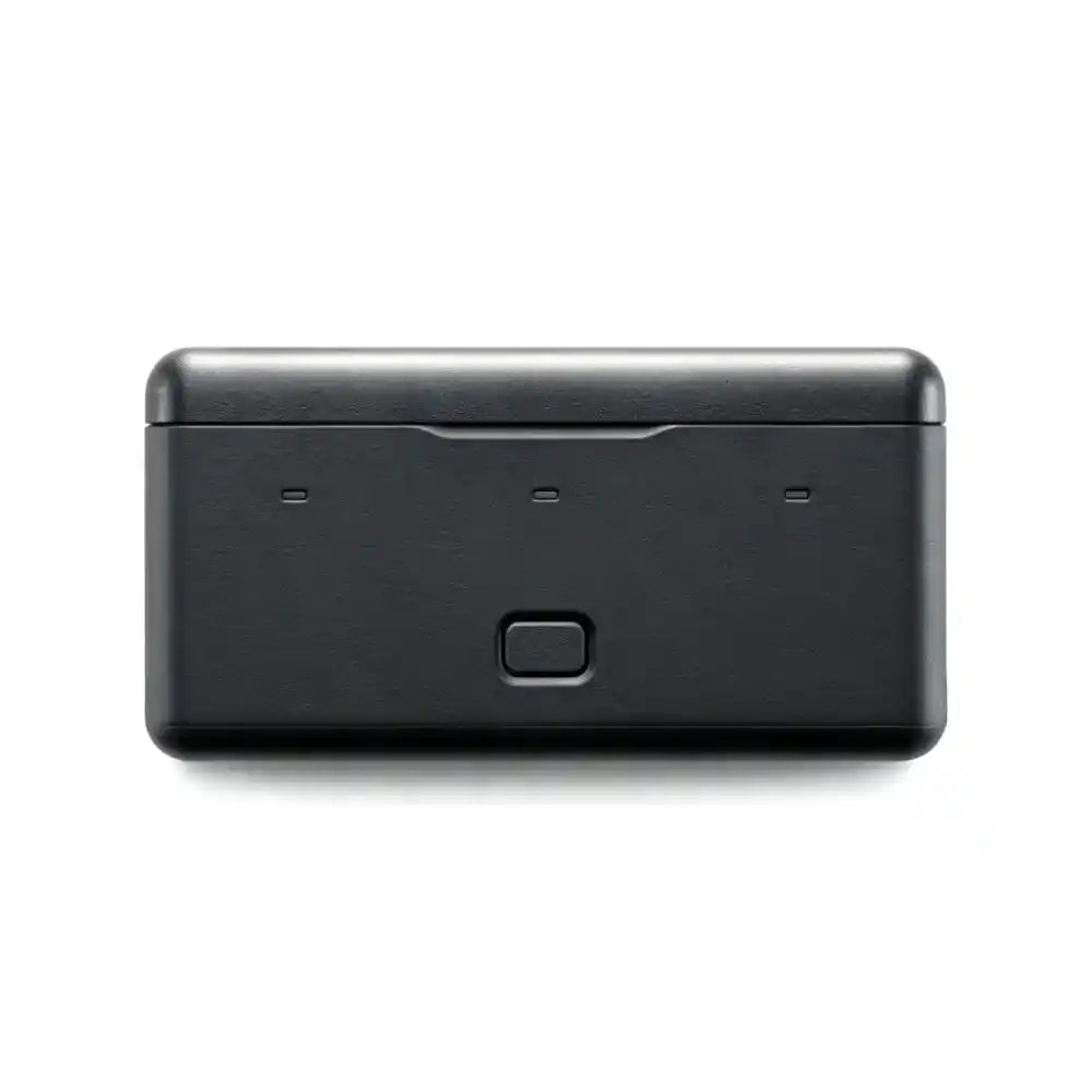 Multifunctional Osmo Action 6 battery charging case with slots for 3 batteries and 2 microSD cards