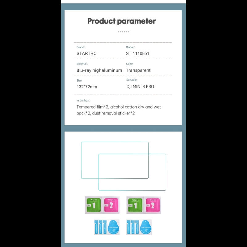 2pcs HD Screen Protector Controller For DJI Air 3 RC/RC2
