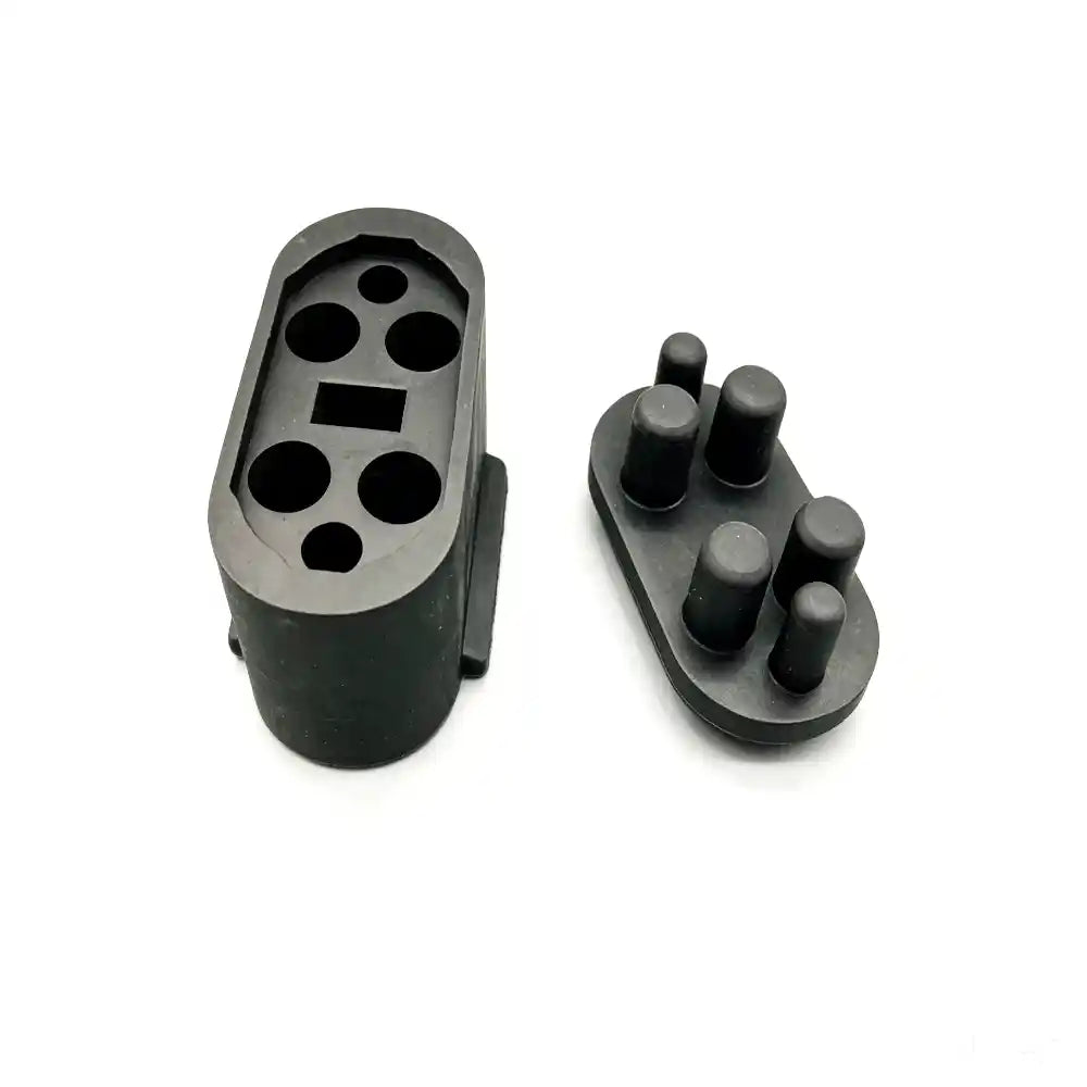 Inner structure close-up of T60 battery socket rubber cover, precise mold rubber protector for DJI Agras T60 drone power board interface