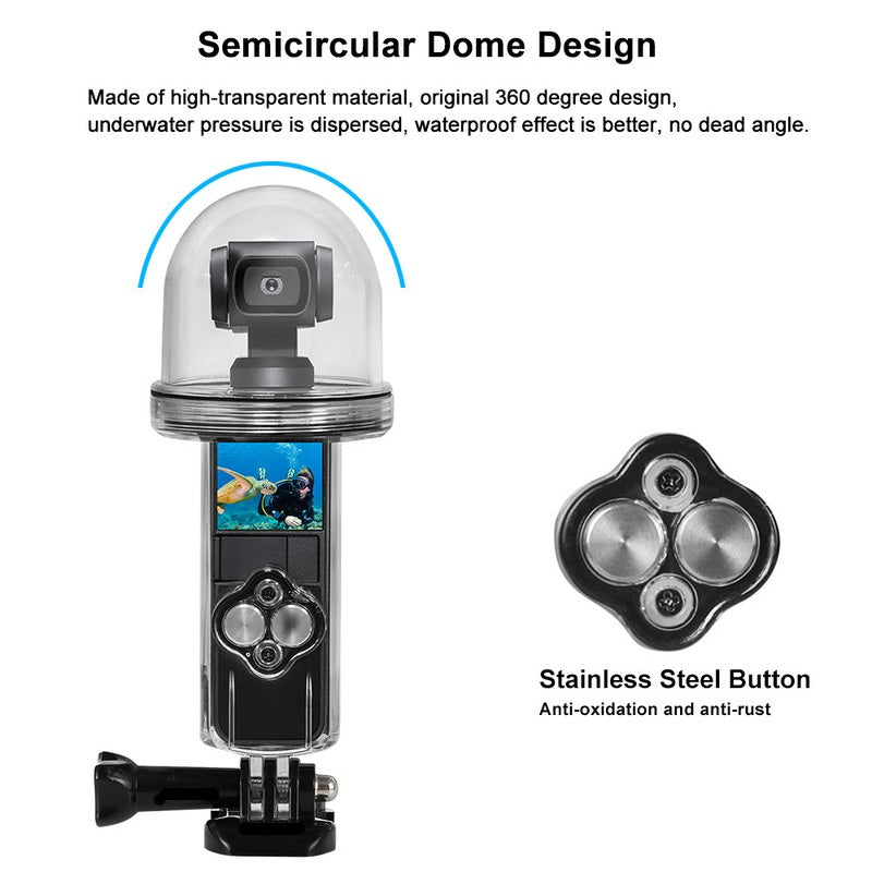 Underwater Waterproof Housing Diving Case Cover For DJI Osmo Pocket