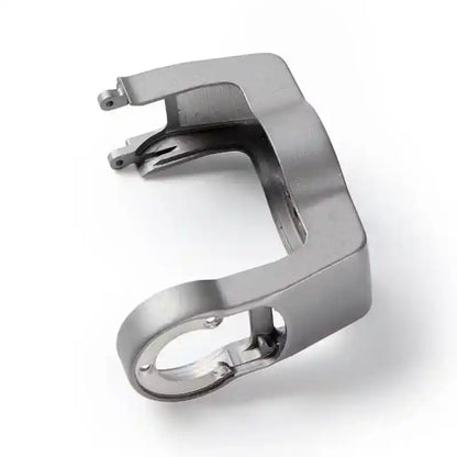 Comparison shot of aftermarket R-axis lower roll bracket and original DJI Mavic Air 2S gimbal arm, same dimension stable gimbal replacement spare parts