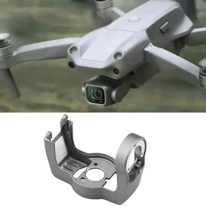 Close-up detail of DJI Air 2S gimbal roll arm R-axis lower bracket, precise mounting hole and buckle structure, drone gimbal damaged bracket replacement accessory