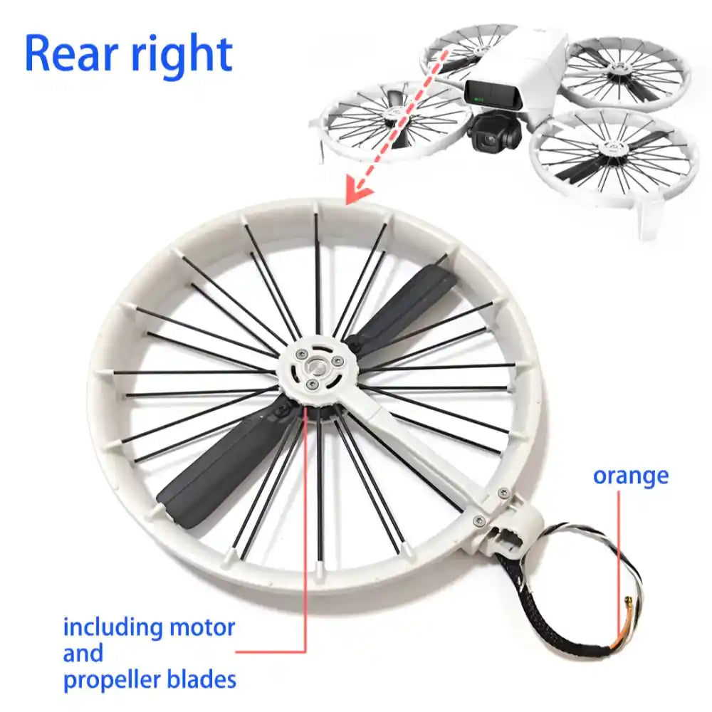 Close-up view DJI Flip integrated motor assembly built-in full surround propeller guard original repair accessory drone spare motor part