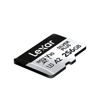 256GB SILVER PLUS V30 A2 UHS-I microSDXC Card for DJI Drones | Lexar