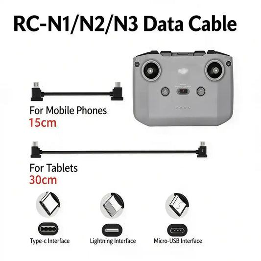 Drone remote control data transfer cable compatible with DJI Air 2S Mini 3