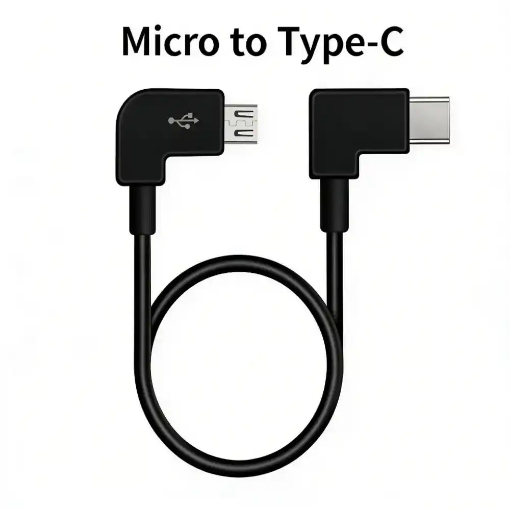 Micro USB to Type C elbow cable for DJI drone remote controller, smooth flight image transmission for Air 3S Mini3 Mini4 Flip Mini3 Pro RC N1 RC N2