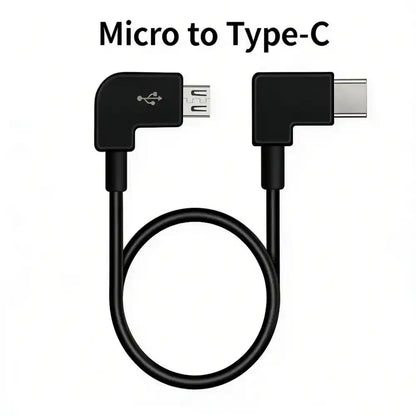 Micro USB to Type C elbow cable for DJI drone remote controller, smooth flight image transmission for Air 3S Mini3 Mini4 Flip Mini3 Pro RC N1 RC N2