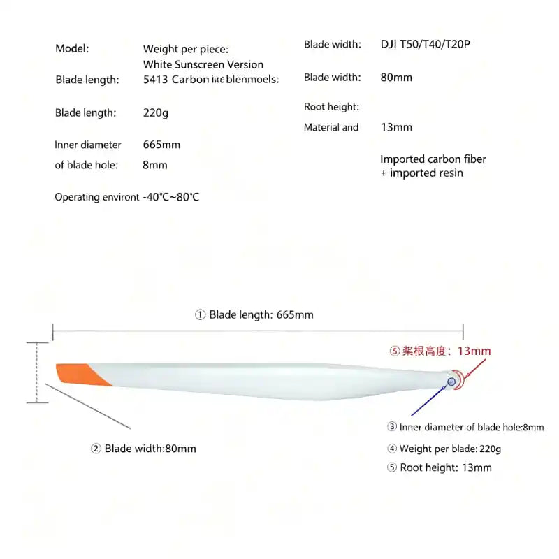 DJI Agras T20P T40 T50 Sun Protection CW CCW Propellers