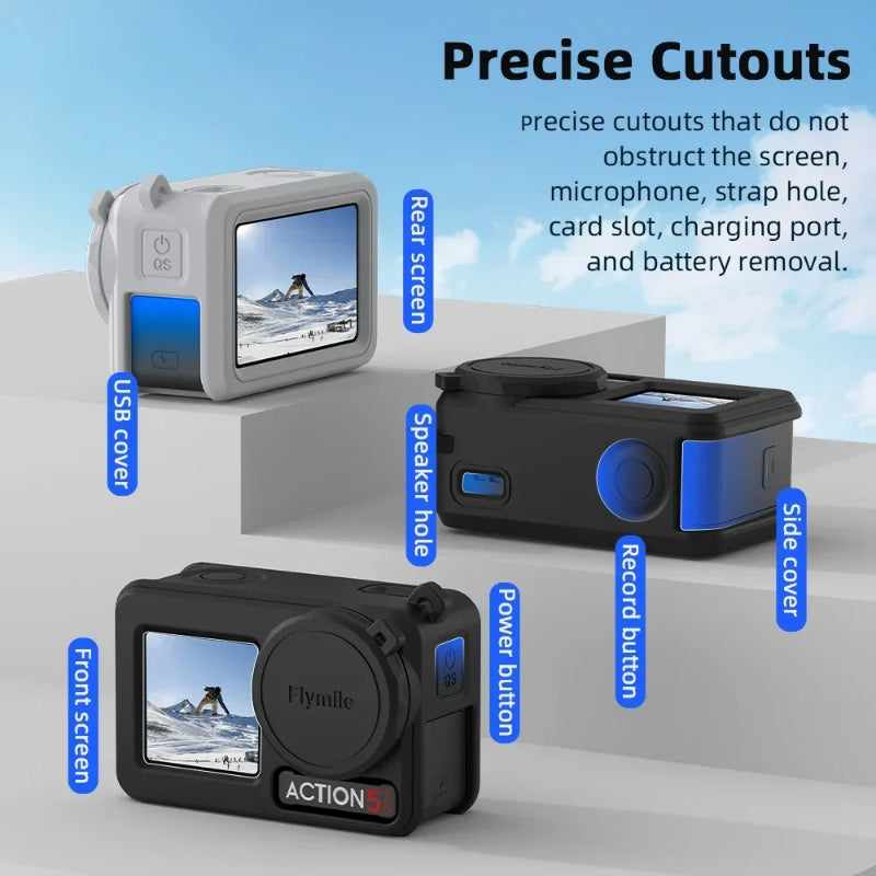 Flymile Silicone Protective Case For DJI Osmo Action 3 4/5 Pro