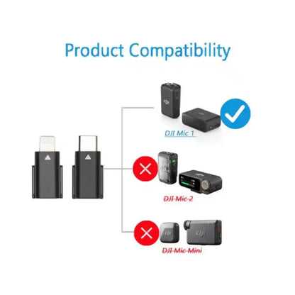 DJI Mic 1st Gen Smartphone Connector Lightning Type-C Adapter