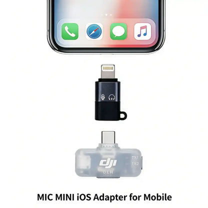 Direct plug adapter fits DJI Mic Mini camera version receiver, stable audio signal for outdoor field recording