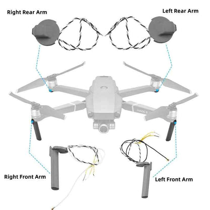 DJI Mavic 2 series motor arm landing gears spare parts flat lay display