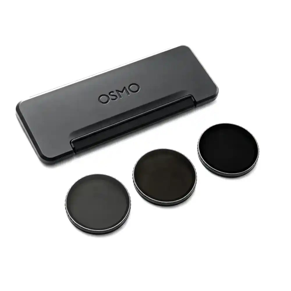Portable storage case holding Osmo Action 6 ND8 ND16 ND32 neutral density filters