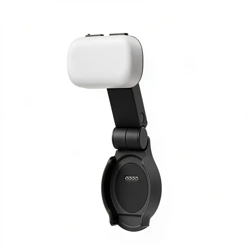 White background mini magnetic fill light accessory compatible with DJI Osmo Pocket 4 handheld gimbal camera for vlog portrait shooting