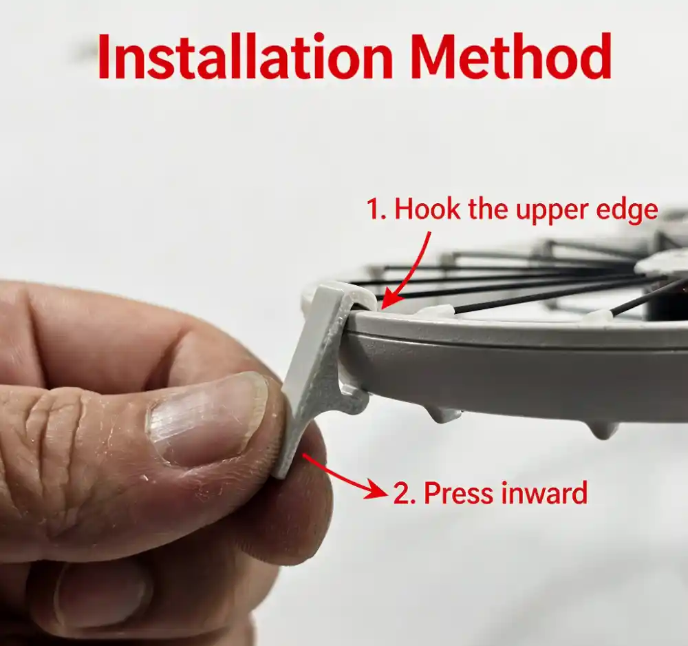 Close-up hollow structure of 1.2g DJI Flip 12mm landing gear, reserved space for obstacle avoidance sensors and cooling holes, no impact on flight performance